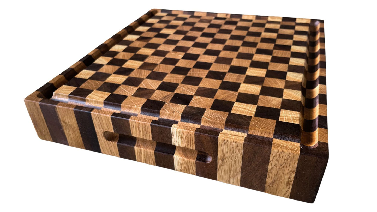 African Walnut & Oak End Grain Butcher Block