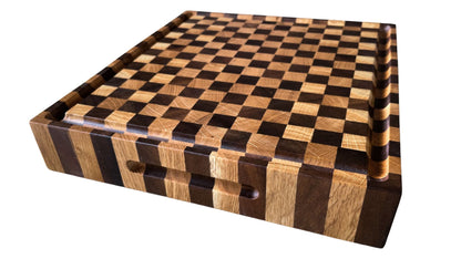African Walnut & Oak End Grain Butcher Block