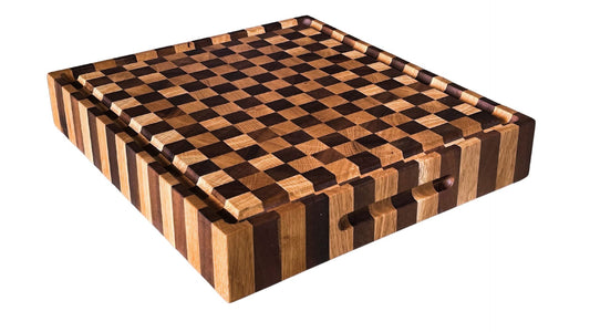 African Walnut & Oak End Grain Butcher Block