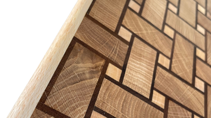 African Walnut, Oak & Beech Basket Weave Cutting Board