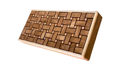 African Walnut, Oak & Beech Basket Weave Cutting Board