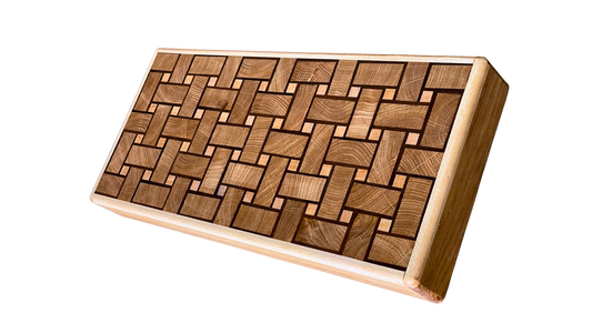 African Walnut, Oak & Beech Basket Weave Cutting Board